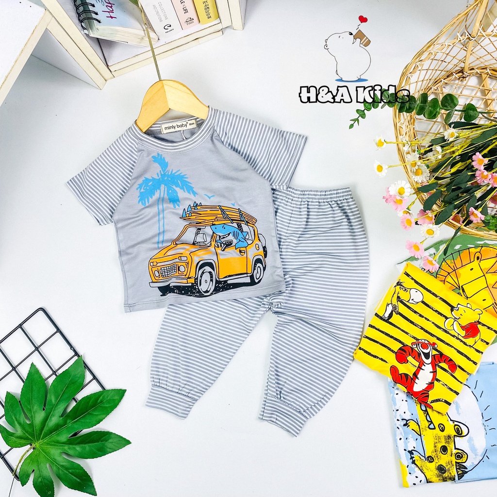 {Bé 20-33kg} Bộ Tay Ngắn Quần Dài in hình THUN LẠNH SIZE ĐẠI Cho Bé trai bé gái từ 20-33kg-