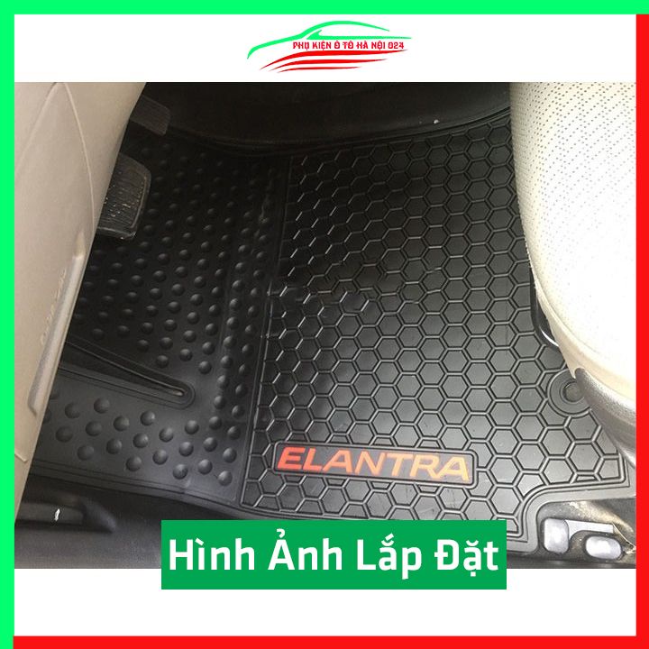 Thảm lót sàn cao su cho xe Elantra 2018 2021-2022 hàng chuẩn theo xe chịu lực tốt