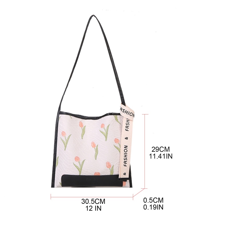 Youyo Túi Tote Đeo Vai Sáng Tạo Với Túi Xách Hoa Tulip Dễ Phối Đồ Cho Bạn Gái