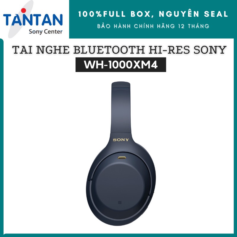 Tai Nghe Sony BLUETOOTH HI-RES CHỐNG ỒN Sony WH-1000XM4 Xanh NaVy | Dsee Extreme - Speak to Chat - Pin: 38h