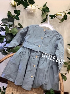 Váy thô thêu nổi xanh mint