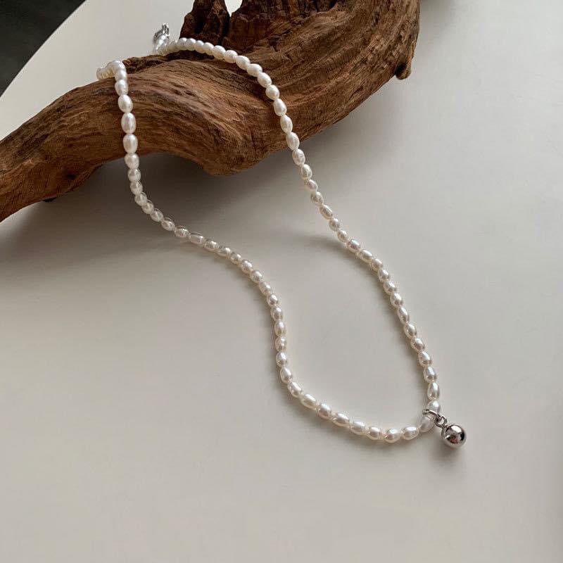 Dây chuyền bạc 925 chocker treo bi bạc duyên dáng nhẹ nhàng xinh xắn Dế Bạc - D4449