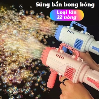 Súng bắn bong bóng 32 lỗ, máy phun bong bóng cỡ lớn đồ chơi bọt xốp ngoài trời cho bé