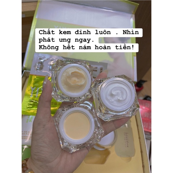 Mẫu Mới Bộ Mỹ Phẩm Yiyimei 5in1 Kem Dưỡng Trắng Da Xóa Mờ Mám, Tàn Nhang