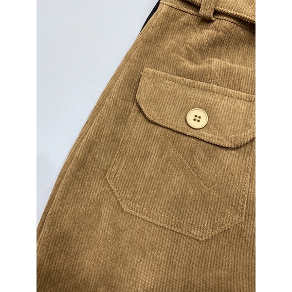 Chân váy nhung tăm dáng dài