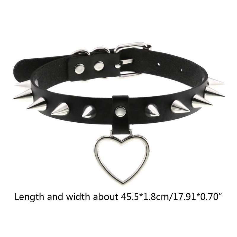 Vòng Cổ Choker Da Pu Phong Cách Gothic Punk Có Thể Điều Chỉnh Cho Nam Và Nữ