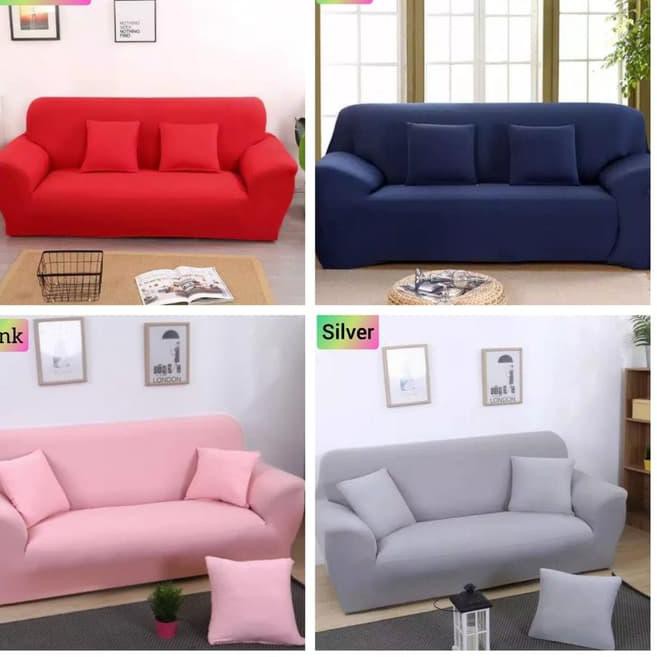 Vỏ Bọc Ghế Sofa 1 2 3 4 Chỗ Ngồi Co Giãn Màu Hồng