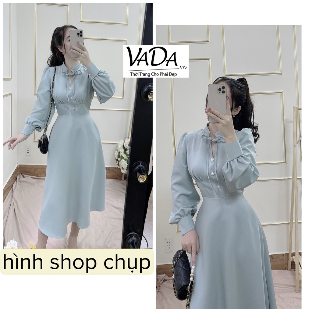 Đầm dự tiệc cưới ,diện noel, mặc tết  2 màu ĐỎ , Xanh Mint xinh xắn - Thời Trang VADA (Đ510) | BigBuy360 - bigbuy360.vn