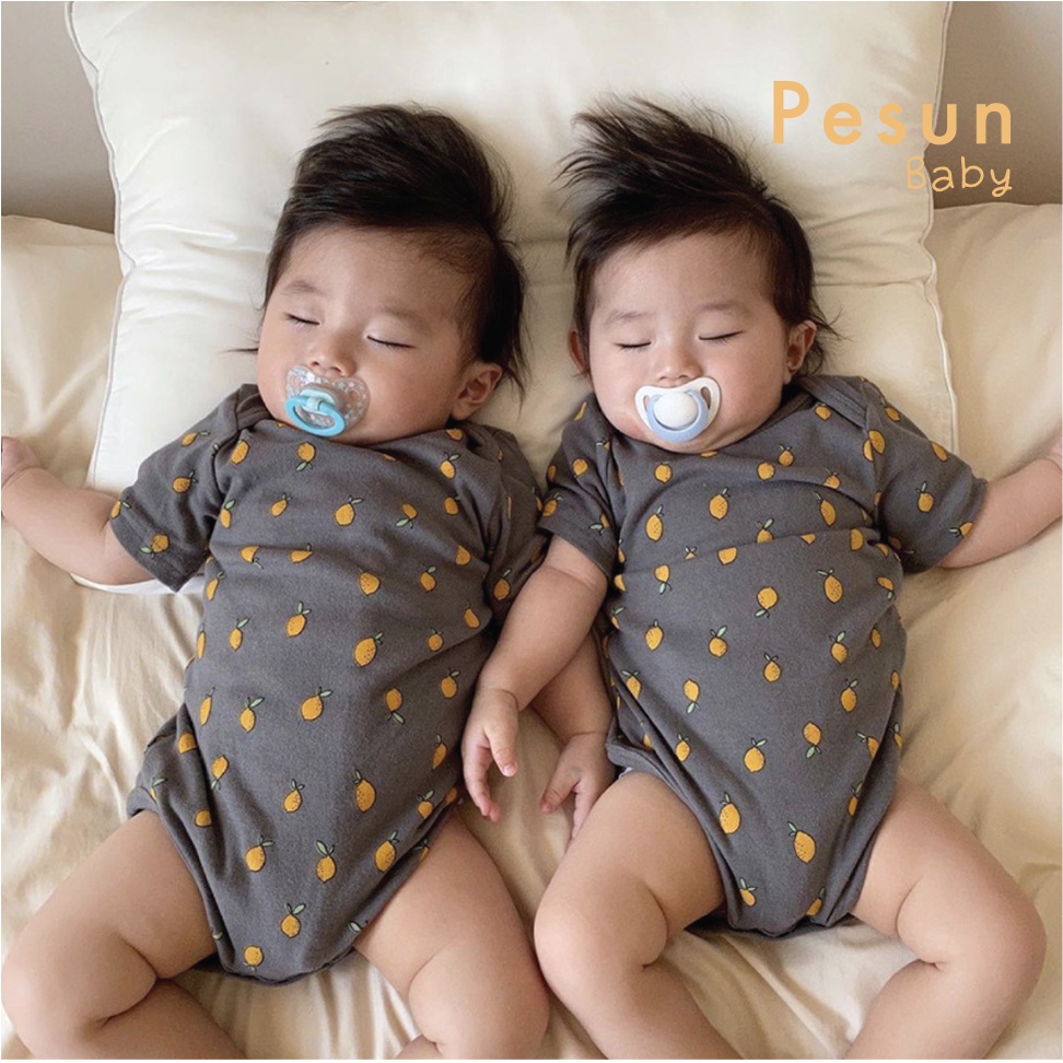 Bodysuit tay ngắn hoạ tiết quả chanh cho bé 0-2 tuổi dành cho mùa hè