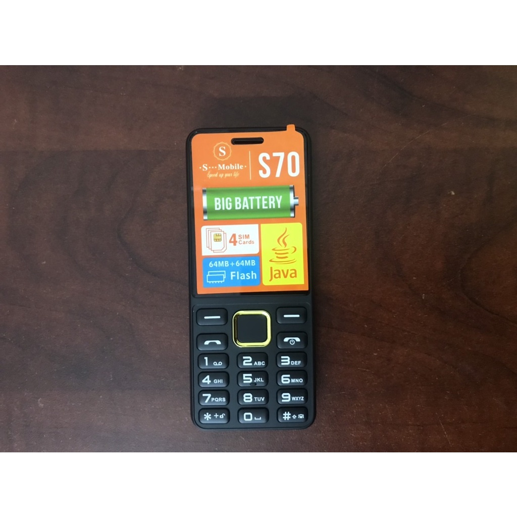 ĐIỆN THOẠI 4 sim S70 - S Mobile S70/ Điện thoại giá rẻ, điện thoại dành cho người già, loa to, đèn pin sáng