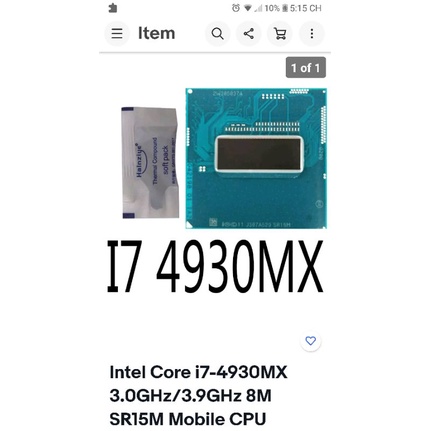 Cpu Laptop i7 4930MX Extreme