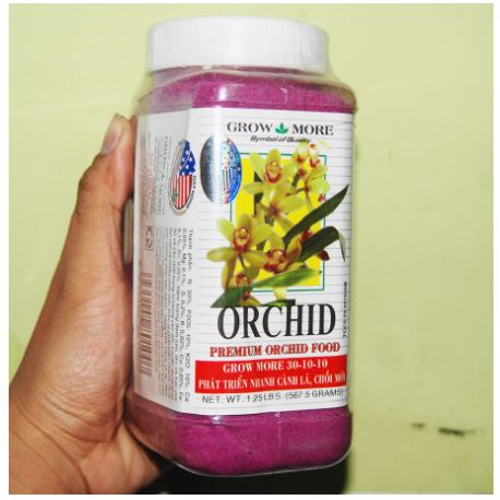 Phân bón Grow More Orchid 30-10-10 chuyên dùng cho lan - Phát triển nhanh cành lá chồi nhập khẩu Mỹ Growmore 567gr