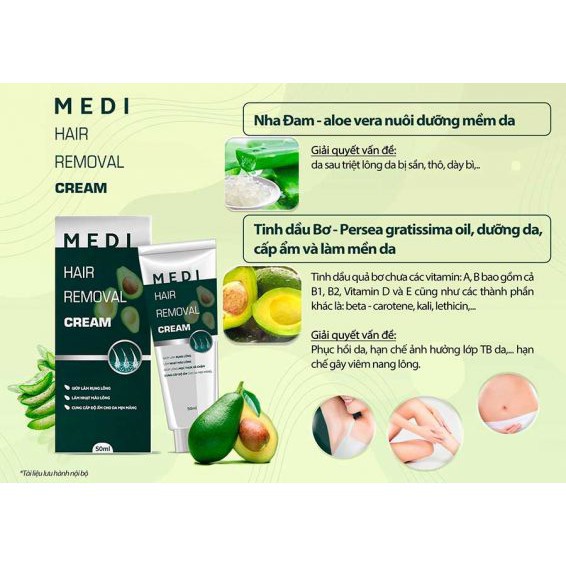 MEDIWORLD/MEDI HAIR REMOVAL CREAM/KEM TẨY LÔNG TỪ TINH CHẤT THIÊN NHIÊN