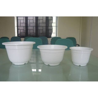 Chậu nhựa tròn trắng T30