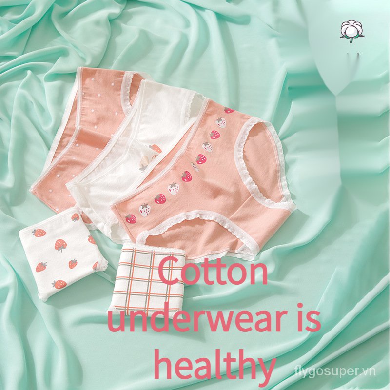 Quần lót cotton lưng vừa in họa tiết trái cây phong cách Nhật Bản mới cho nữ | BigBuy360 - bigbuy360.vn