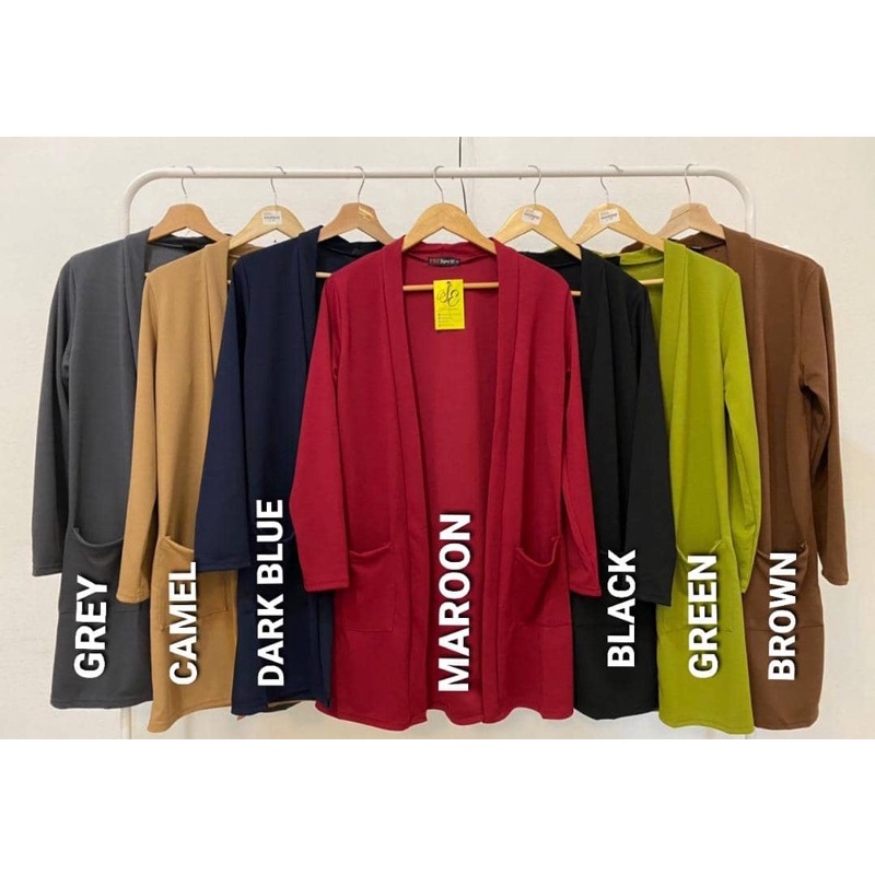 (HARGA BORONG) CARDIGAN POCKET MUSLIMAH LABUH PLUS SAIZ/KOREAN FASHION