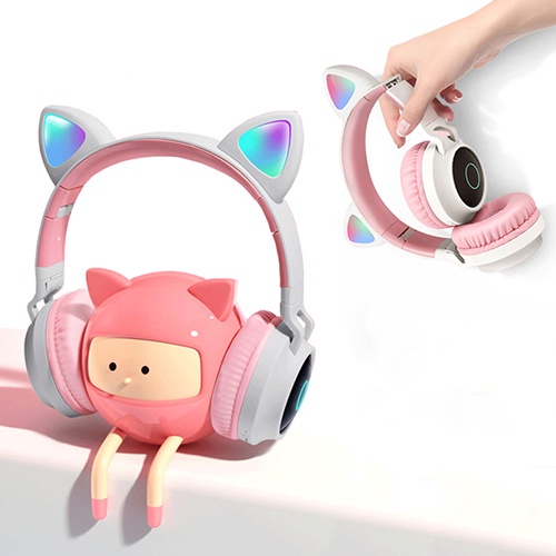 [FREESHIP-BH 12 THÁNG] Tai Nghe Mèo Blutooth Headphone dễ thương chống ồn có đèn led siêu cute