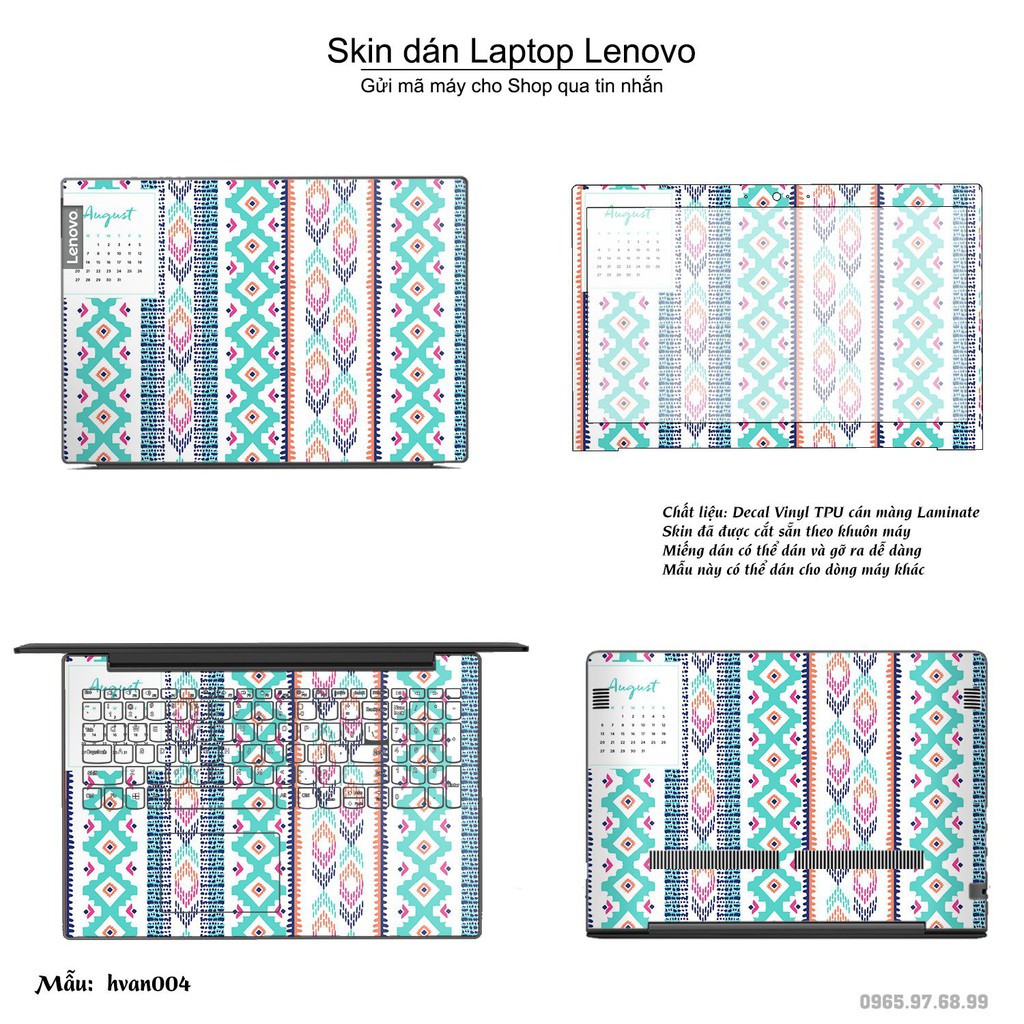 Skin dán Laptop Lenovo in hình Hoa văn (inbox mã máy cho Shop)