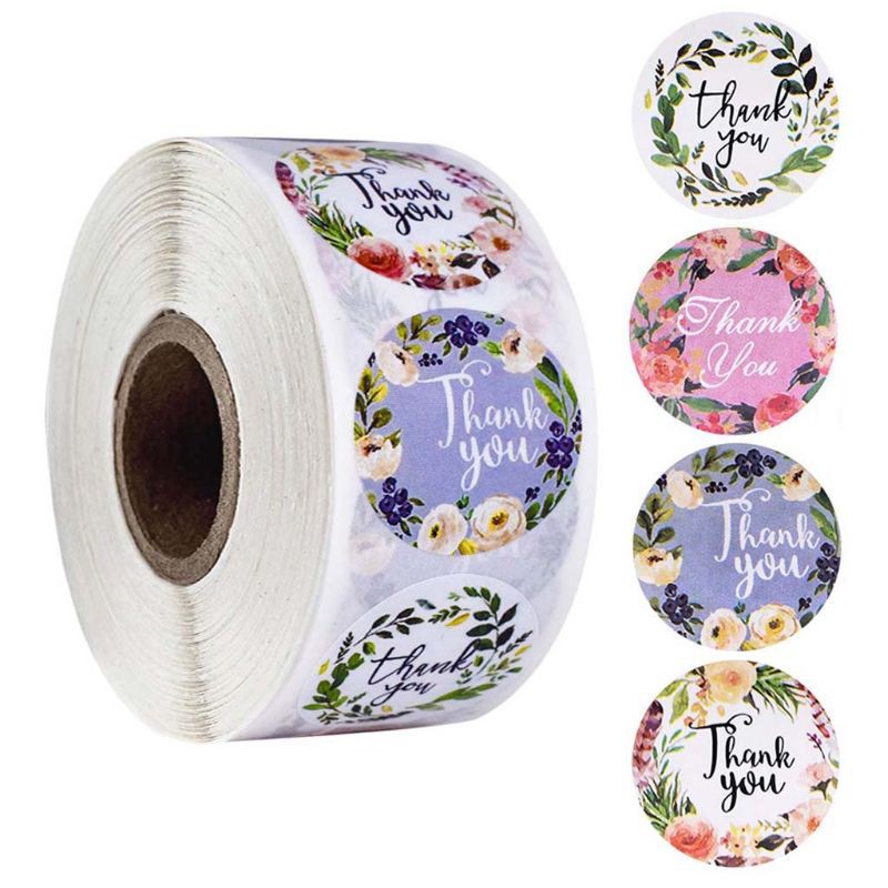 Set 500 Miếng Dán 4 Kiểu Chữ Thank You Độc Đáo Trang Trí Tiệc Cưới Tiện Dụng