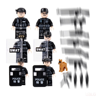 6 CÁI Lego Bộ Cảnh Sát Người Lính Đặc Biệt SWAT Minifigures Bộ Xếp Hình Cho Trẻ Em Món Quà Khối Xây Dựng