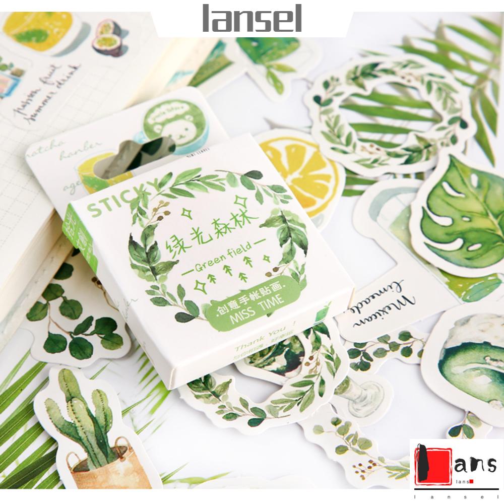 Hộp 46 Nhãn Dán Trang Trí Album/Nhật Ký/Sổ Tay Hình Hoa/Cô Gái Dễ Thương