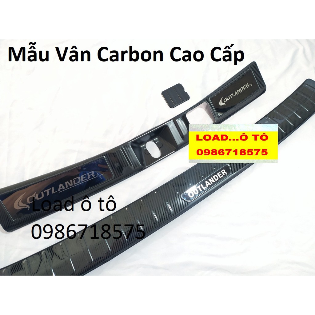 Chống Trầy Cốp, Ốp Bậc Cốp Xe Mitsubishi Outlander 2022-2018 Mẫu Carbon Cao Cấp