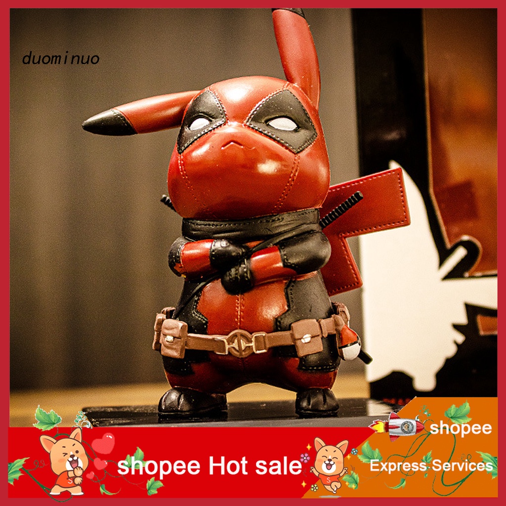 Đồ Chơi Mô Hình Nhân Vật Pikachu Deadpool Bằng PVC Trang Trí Ngộ Nghĩnh Vui Nhộn