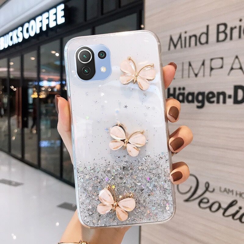 Ốp Điện Thoại Silicon Mềm Chống Trượt Hình Bướm Cho Xiaomi 11 Lite 5G NE 10 Pro Note 10 Lite