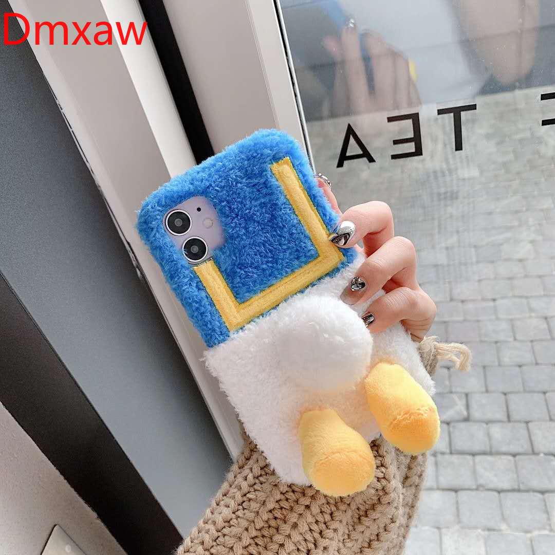 Cute Plush Case Realme C21 C20 V15 V13 V11 8 Pro 4G Q3 Pro GT Neo 5G Find X3 Pro Warm Case Donald Duck Carton Case