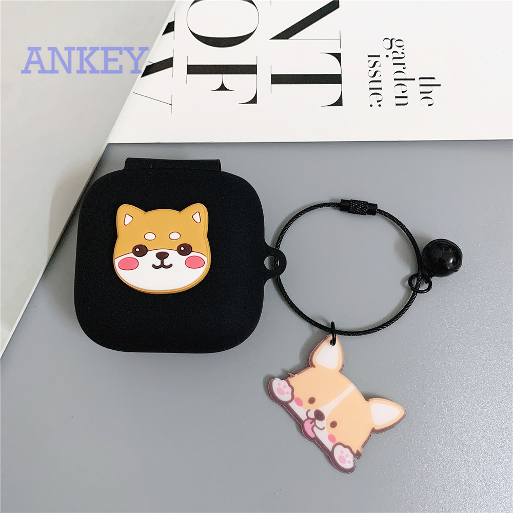 Oppo W51 Case Earphone Cover for Oppo Enco W51 / W31 / W11 / Enco Free / Enco X Soft Silicone Case Dog Shiba Inu Anti-shock Case Headphone Wireless Headset Earbuds Waterproof Case Shockproof Protective Skin Protective Shell with Pendant