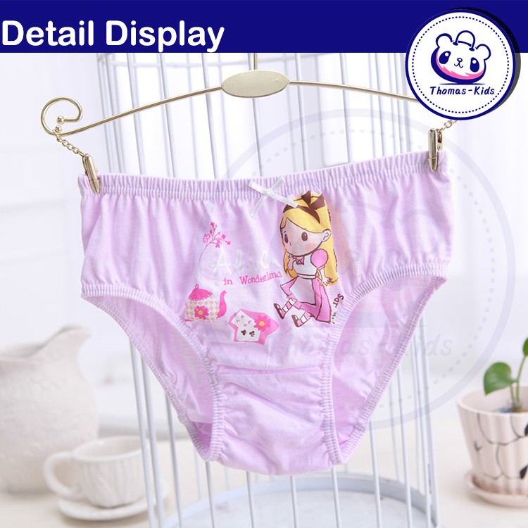 Set 5 Quần Lót Cotton Mềm Mại Thoáng Khí Cho Bé Gái 2-13 Tuổi