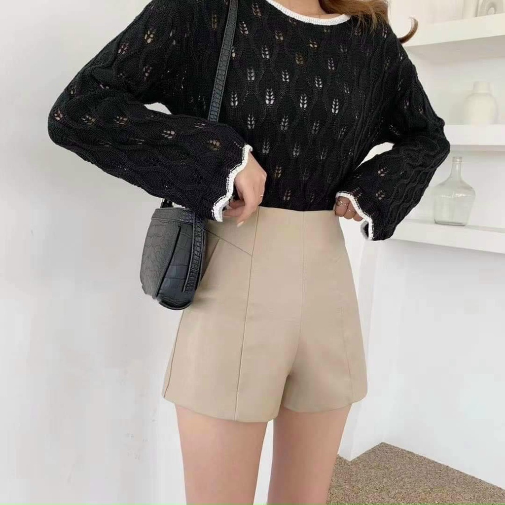 Quần short da cạp cao Chamia dáng phồng nhẹ nhàng tôn dáng | BigBuy360 - bigbuy360.vn