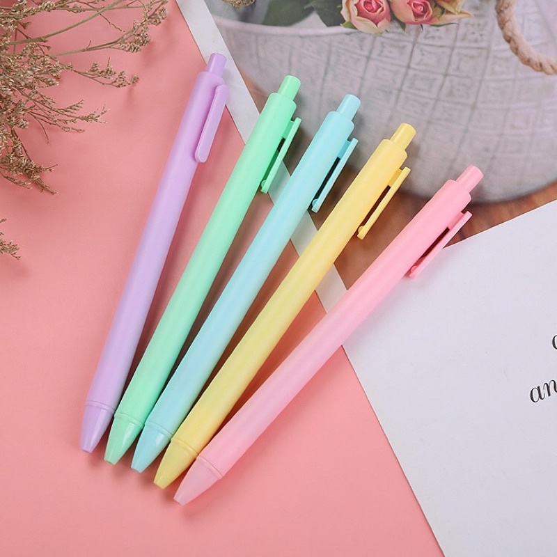 Bút bi nước mực gel , bút bi cute mực đen ngòi 0.5mm màu pastel dễ thương - BU003