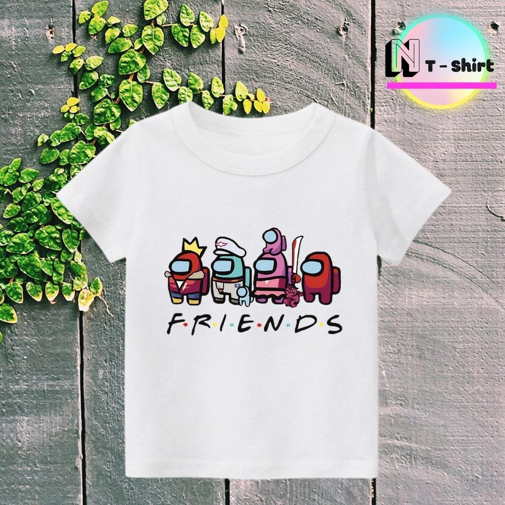 Áo phông bé trai và bé gái in hình Among US, Áo cotton xịn mặc mát thoải mái hình chất lượng 03