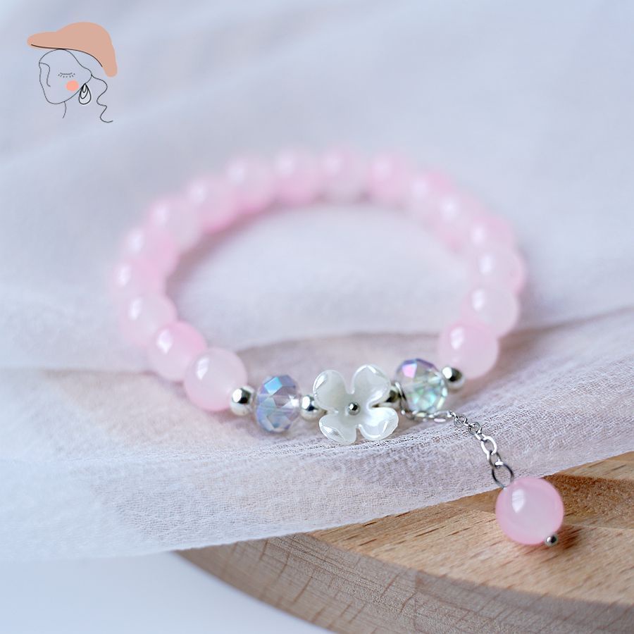 Vòng Tay Chuỗi Hạt Pha Lê May Mắn Cho Nữ