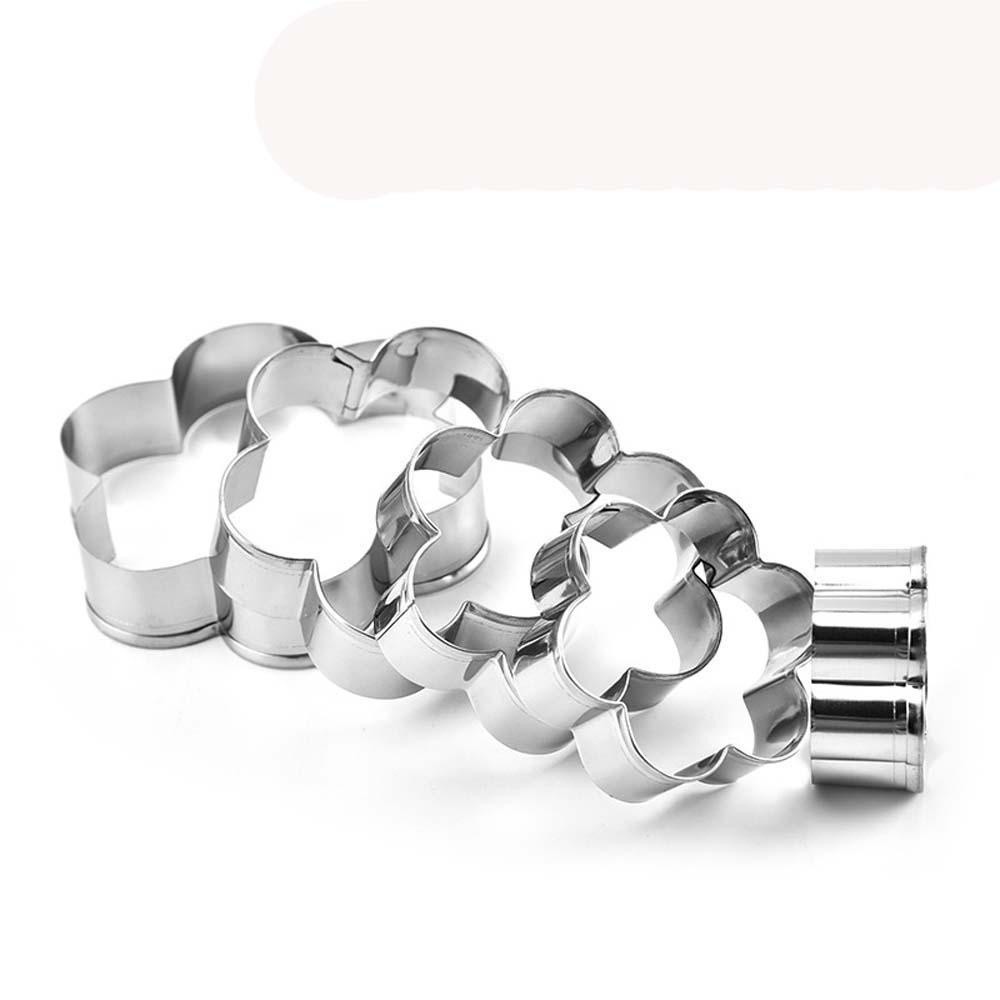 Bộ 5 khuôn cắt bánh quy hình ngôi sao / trái tim bằng thép không gỉ