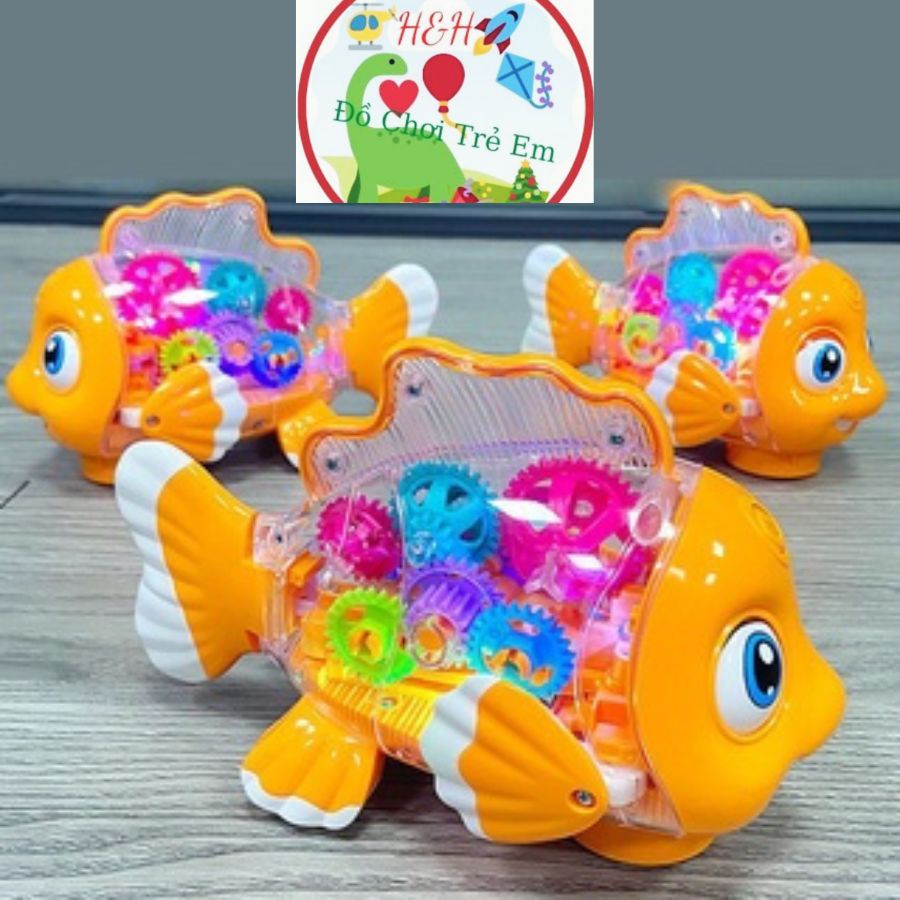 Lồng Đèn Cá Vàng Có Led Xuyên Thấu, Có Nhạc Thiếu Nhi, Vây Và Đuôi Chuyển Động