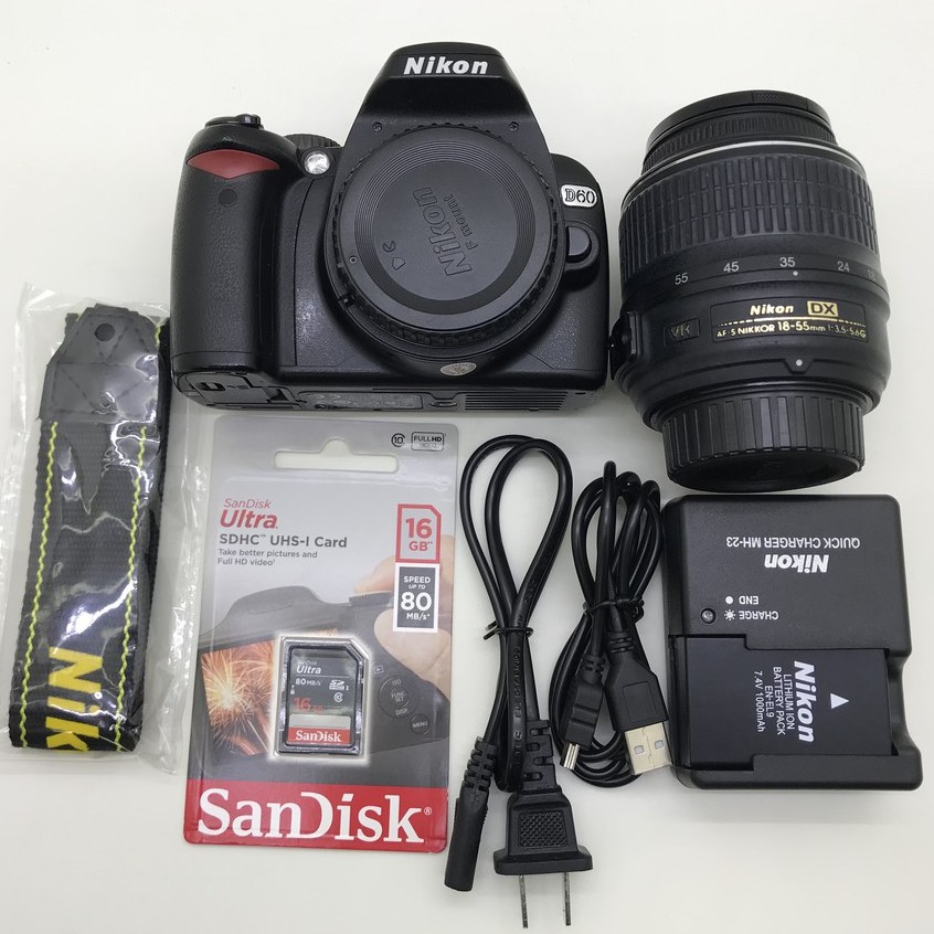 Bộ máy ảnh nikon D60 kèm lens kit 18-55 mới 95%
