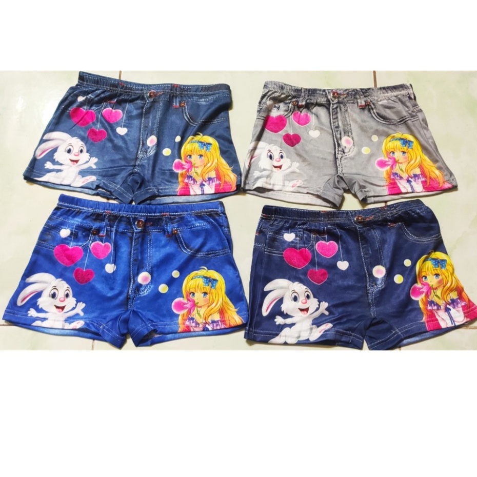 Quần đùi giả jean hiện đại thời trang cho bé gái