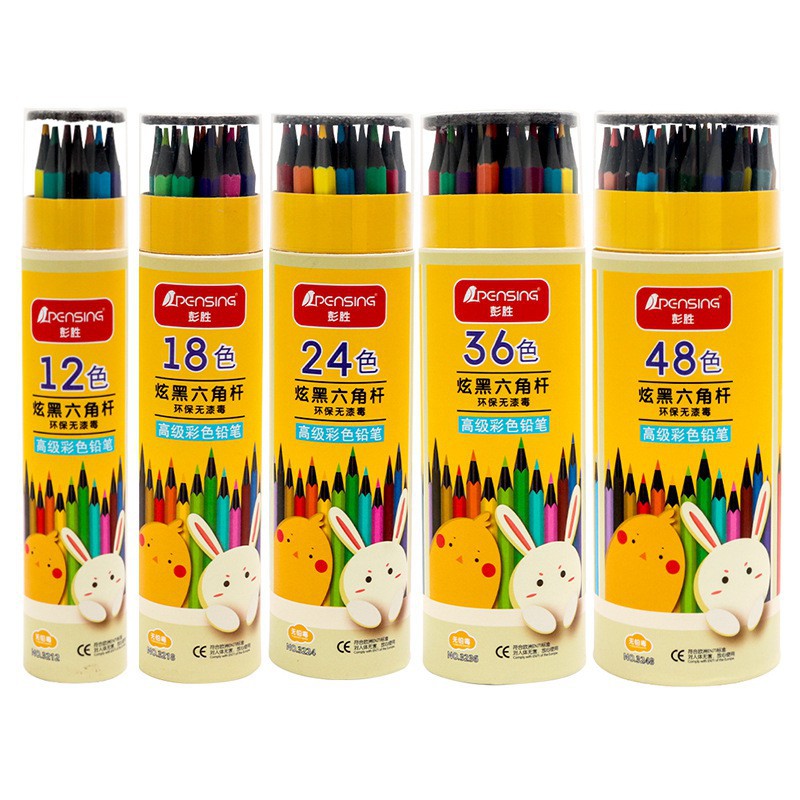 Hộp 36 bút chì màu cao cấp cho bé tập tô tập vẽ. HỘP 36 CHIẾC BÚT CHÌ MÀU PENSING