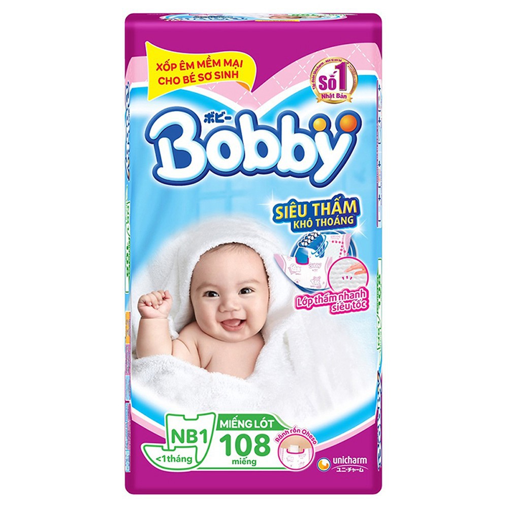 Miếng lót sơ sinh Bobby NB1 108 miếng