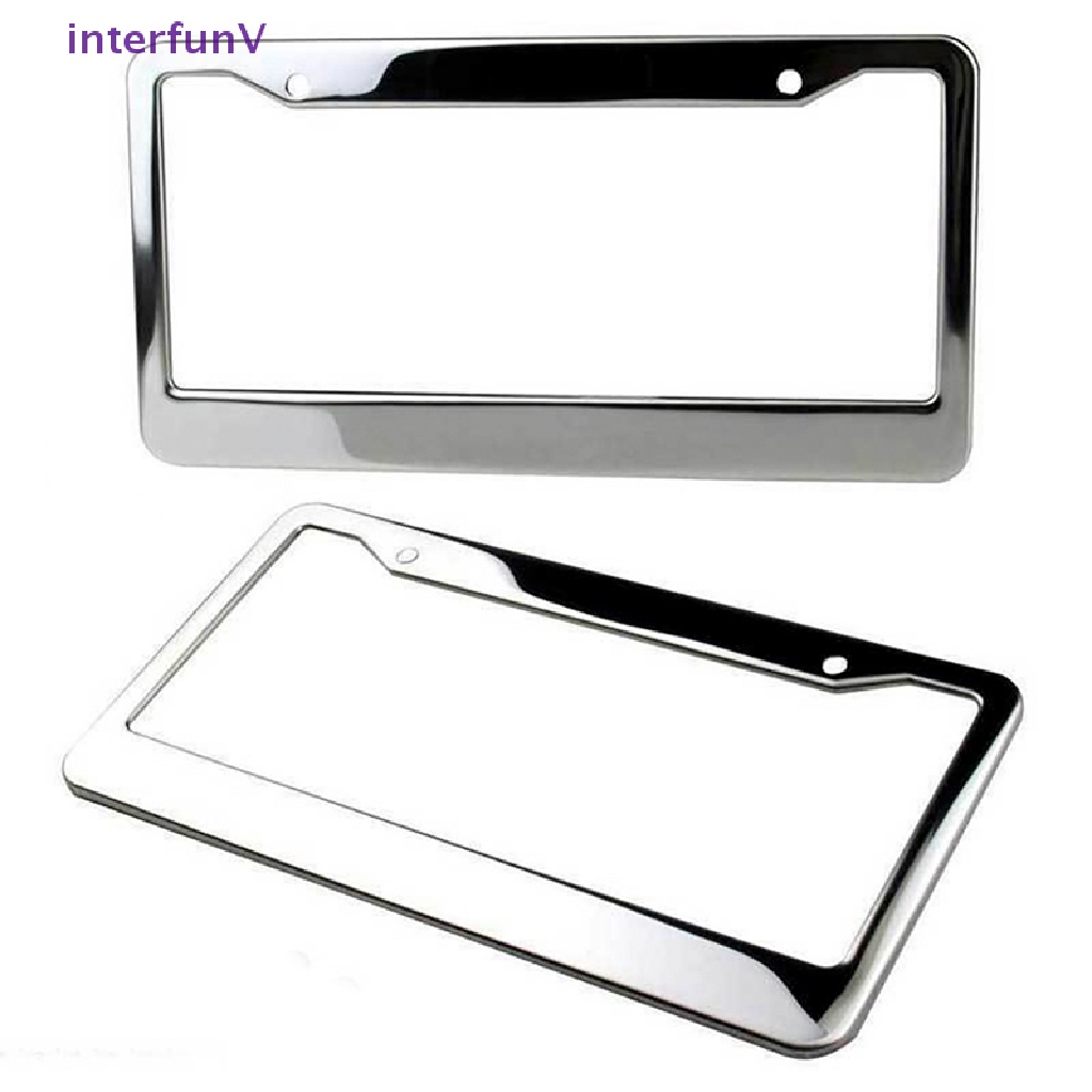 1 Vỏ Bọc Biển Số Xe Hơi Bằng Thép Không Gỉ Mạ Chrome Kèm Nắp Vặn