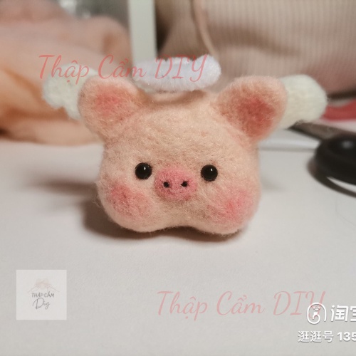Len Chọc Handmade, Bộ Kit Len Chọc Thiên Thần Heo