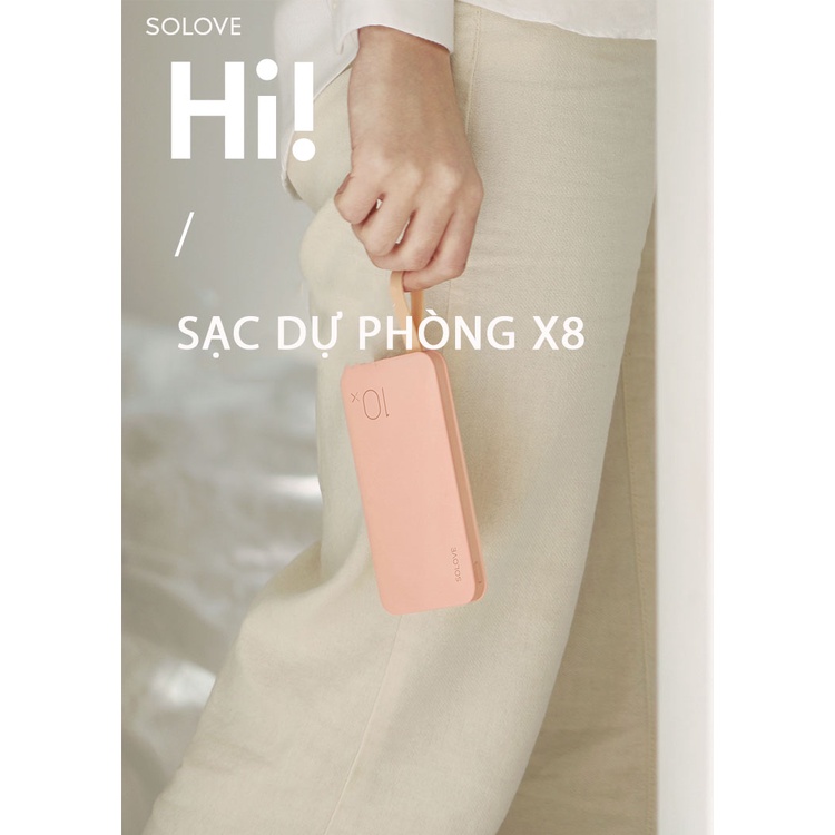 [ Sạc Nhanh 3 Trong 1  ] Sạc Dự Phòng 10000Mah SOLOVE X8 - Thiết Kế 3 Cổng Sạc USB-A, Type C &amp; Lightning Tiện Lợi