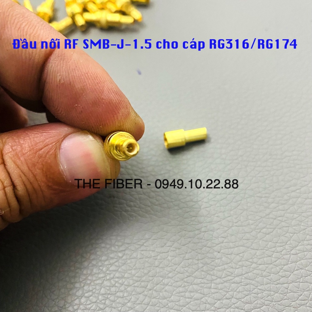 Đầu nối SMB đầu đực cho cáp RG316/RG174 SMB-J-1.5