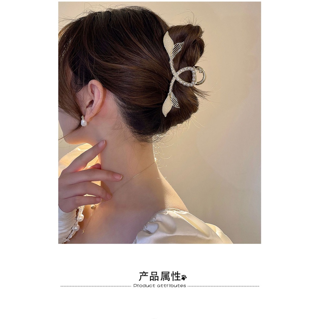 Kẹp Tóc Đuôi Cá Đính Ngọc Trai 2022 Sang Trọng Cho Nữ