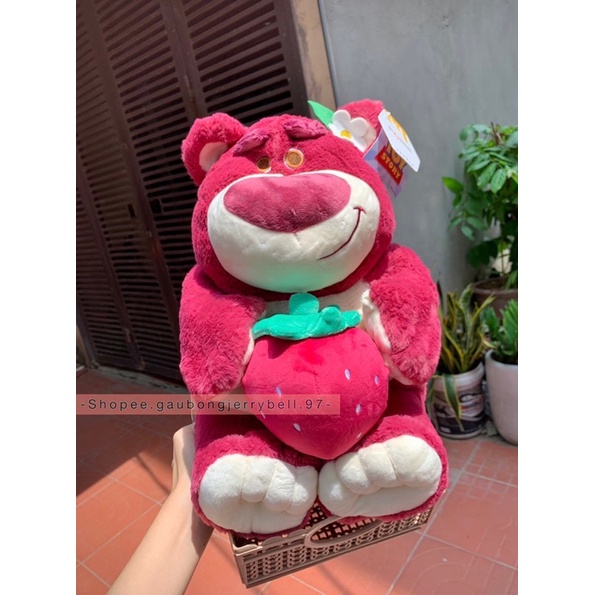 Gấu bông thơm dâu tây Lotso ToyStory3 Disney ôm trái dâu chính hãng Potdemiel 2022 cao cấp hàng loại 1