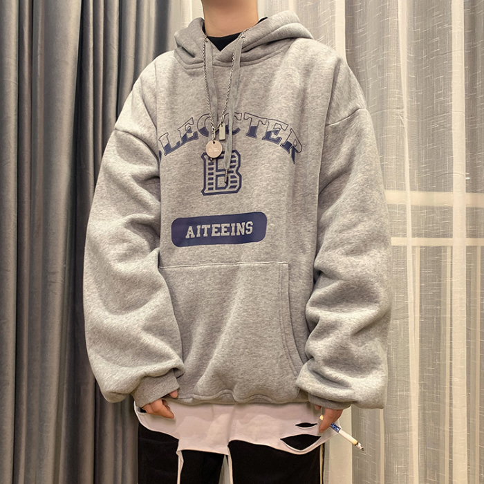 Áo hoodie tay dài dáng rộng in chữ thời trang cho nam | BigBuy360 - bigbuy360.vn