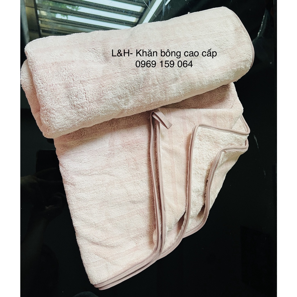 Khăn tắm lông cừu cao cấp, Kẻ sọc nổi, KT 50x100cm