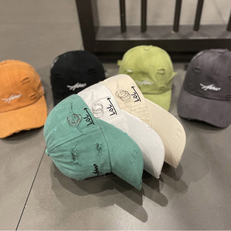 Mũ Lưỡi Trai Mềm Chống Nắng Thiết Kế Xẻ Rách Đơn Giản Thời Trang Xuân Hè Phong Cách Hàn Quốc Cho Nữ